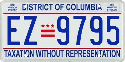 DC license plate EZ9795