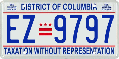 DC license plate EZ9797