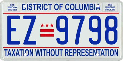 DC license plate EZ9798