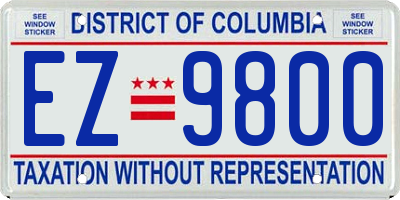 DC license plate EZ9800