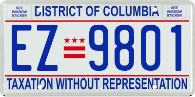 DC license plate EZ9801