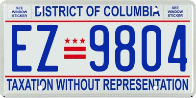 DC license plate EZ9804