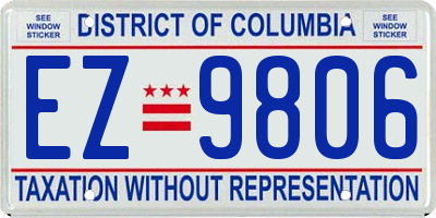 DC license plate EZ9806