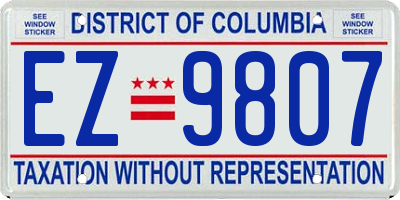 DC license plate EZ9807