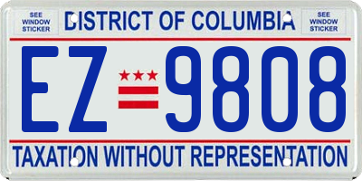 DC license plate EZ9808