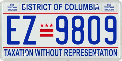 DC license plate EZ9809