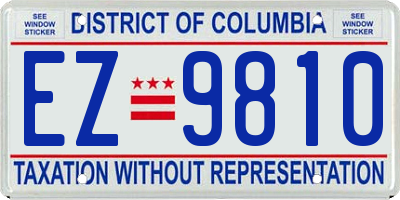 DC license plate EZ9810