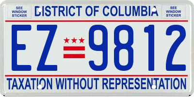 DC license plate EZ9812