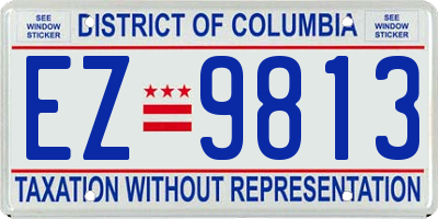 DC license plate EZ9813