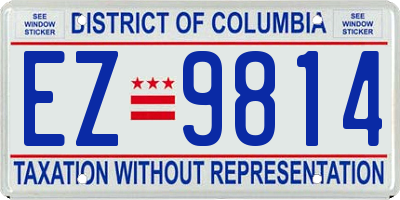 DC license plate EZ9814