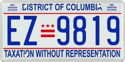 DC license plate EZ9819