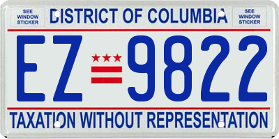 DC license plate EZ9822