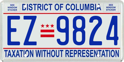 DC license plate EZ9824