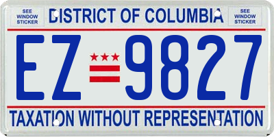 DC license plate EZ9827