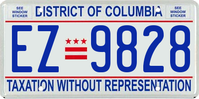 DC license plate EZ9828