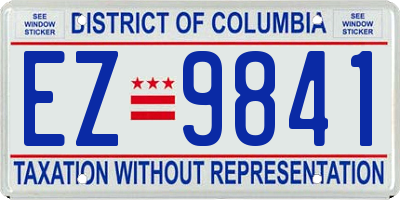 DC license plate EZ9841