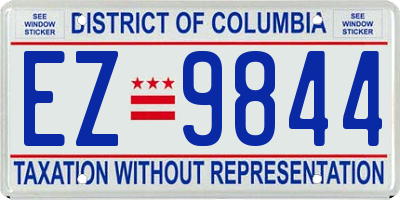 DC license plate EZ9844