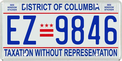 DC license plate EZ9846