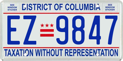 DC license plate EZ9847