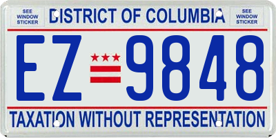 DC license plate EZ9848