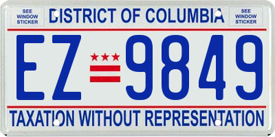 DC license plate EZ9849