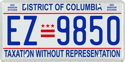 DC license plate EZ9850