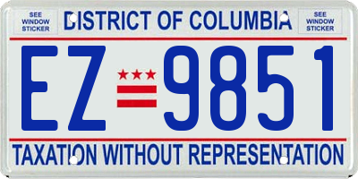 DC license plate EZ9851