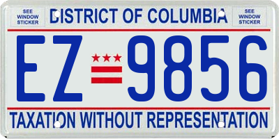 DC license plate EZ9856