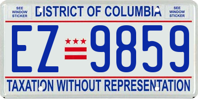 DC license plate EZ9859