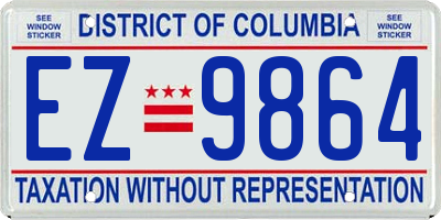 DC license plate EZ9864