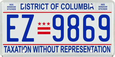 DC license plate EZ9869