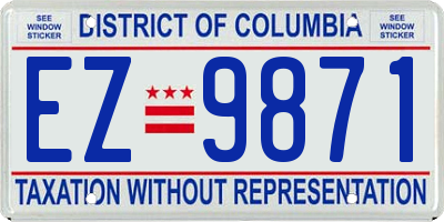 DC license plate EZ9871