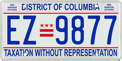 DC license plate EZ9877