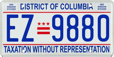 DC license plate EZ9880