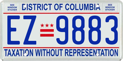 DC license plate EZ9883