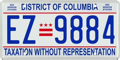 DC license plate EZ9884