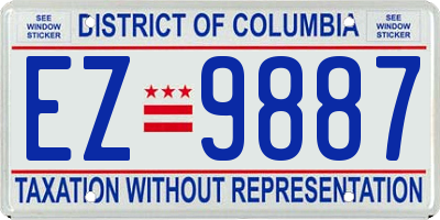 DC license plate EZ9887