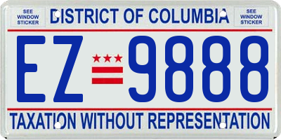 DC license plate EZ9888