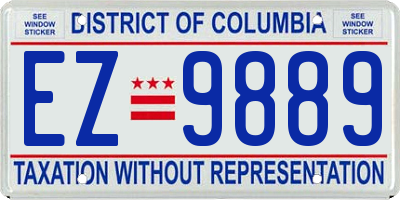 DC license plate EZ9889