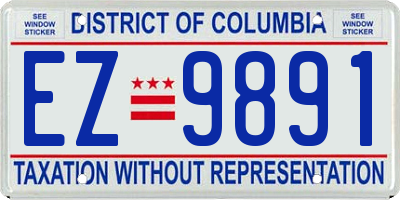 DC license plate EZ9891