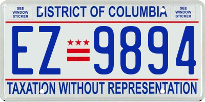 DC license plate EZ9894