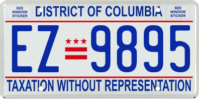 DC license plate EZ9895