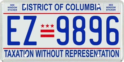 DC license plate EZ9896