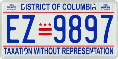 DC license plate EZ9897