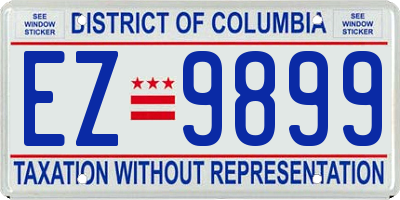 DC license plate EZ9899