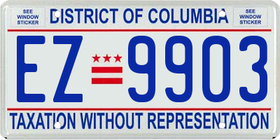 DC license plate EZ9903