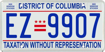 DC license plate EZ9907