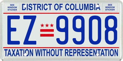 DC license plate EZ9908