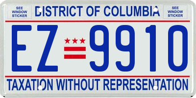 DC license plate EZ9910