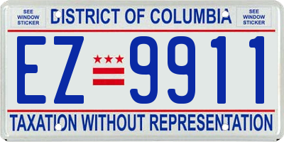 DC license plate EZ9911